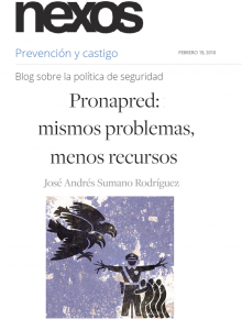 Pronapred: mismos problemas, menos recursos