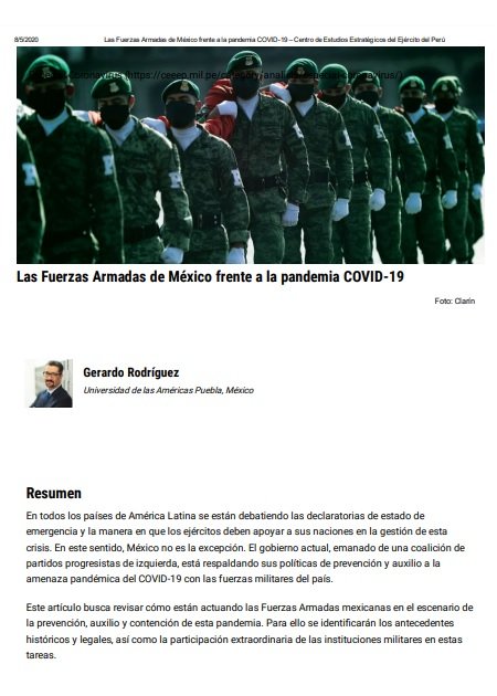 Las Fuerzas Armadas de México frente a la pandemia COVID-19