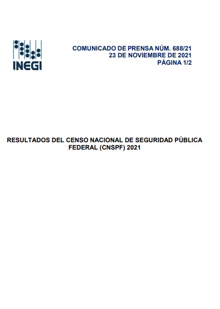 Resultados del Censo Nacional de Seguridad Pública Federal (CNSPF) 2021