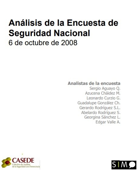 Análisis de la Encuesta de Seguridad Nacional, octubre, 2008