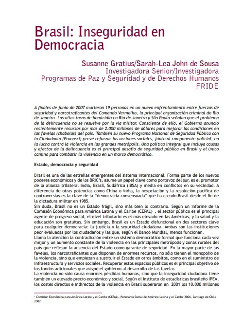 Brasil: Inseguridad en Democracia