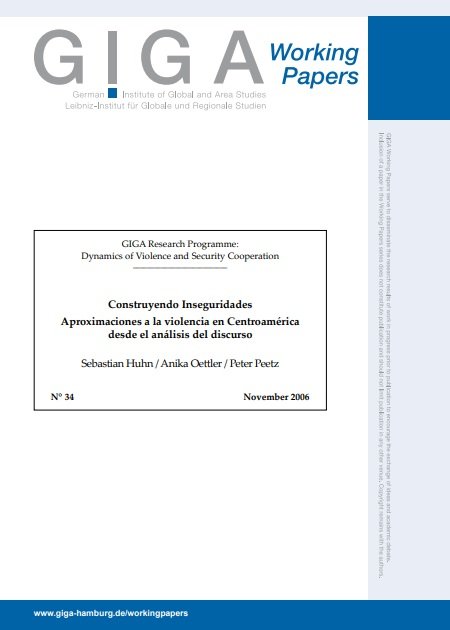Construyendo Inseguridades. Aproximaciones a la violencia en Centroamérica desde el análisis del discurso