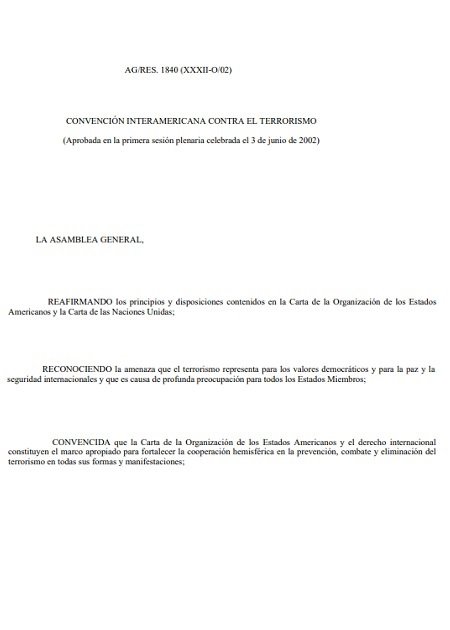 Convención Interamericana Contra el Terrorismo