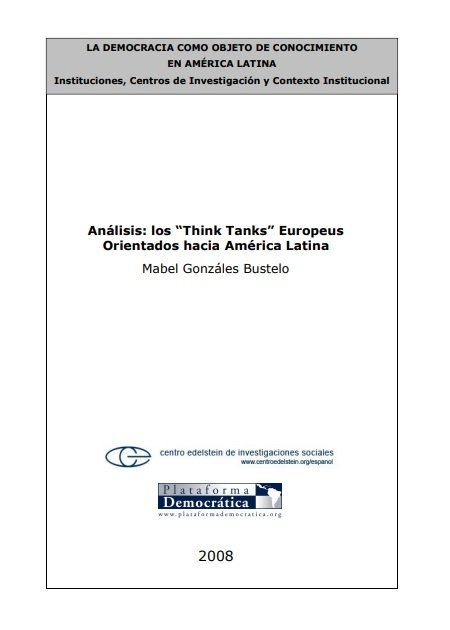 Los think tanks europeos orientados hacia América Latina
