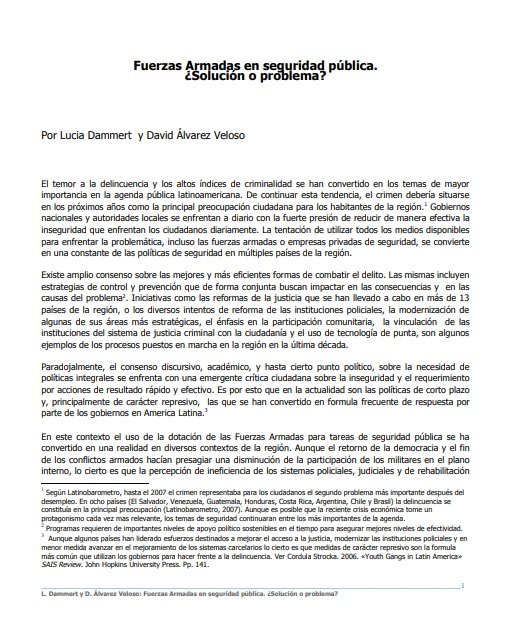 Fuerzas Armadas en seguridad pública. ¿Solución o problema?