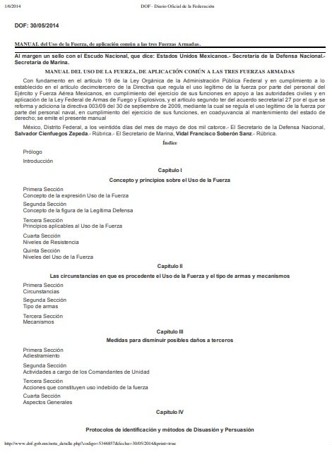 Manual del Uso de la Fuerza, de aplicación común a las tres Fuerzas Armadas