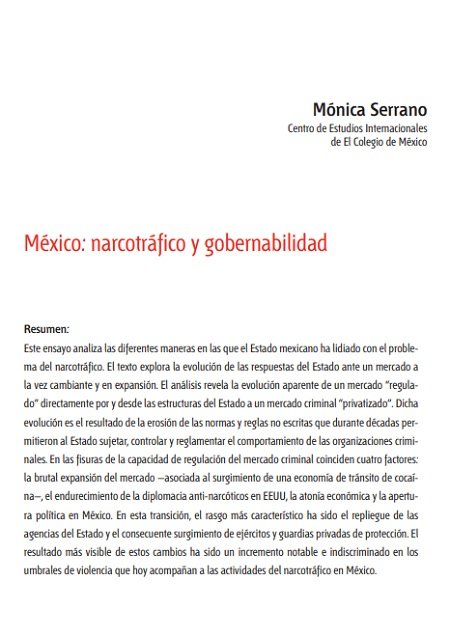 México: Narcotráfico y gobernabilidad