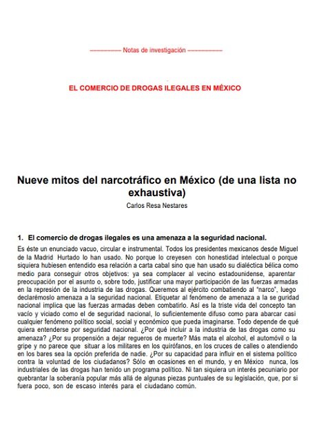 Nueve mitos del narcotráfico en México (de una lista no exhaustiva)