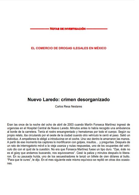 Nuevo Laredo: Crimen desorganizado