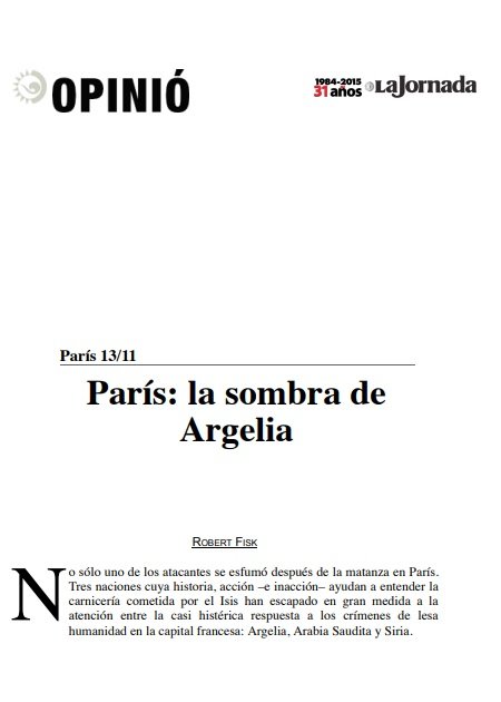 París la sombra de Argelia