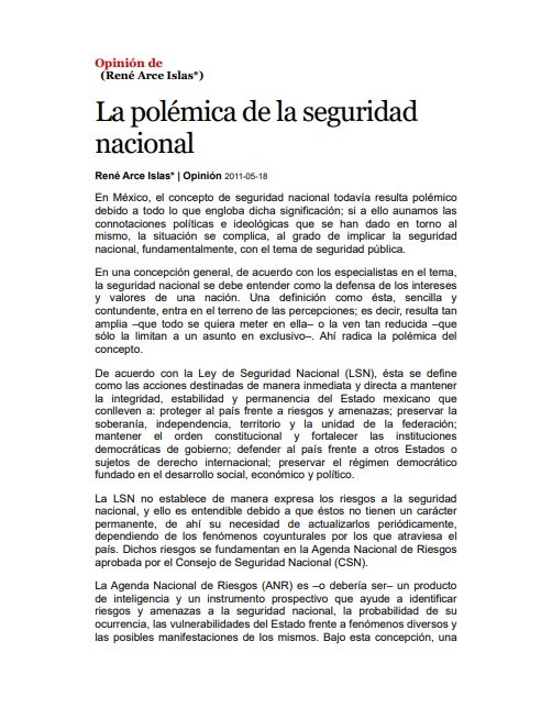 La polémica de la seguridad nacional