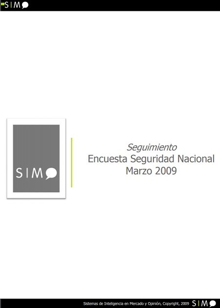 Seguimiento Encuesta de Seguridad Nacional, marzo 2009