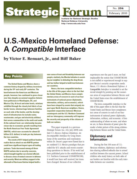 U.S.-Mexico Homeland Defense: A Compatible Interface