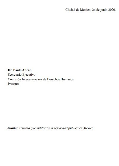 Alegación por militarización en México