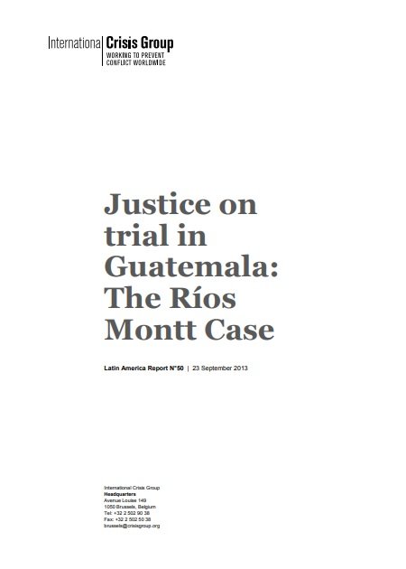 Justice on trial in Guatemala: The Ríos Montt Case