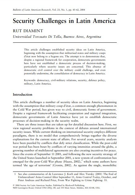 Security Challenges in Latin America